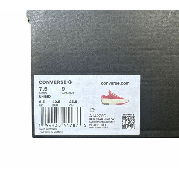 ❤️Converse Run Star Hike Platform Color Pop Sz 7.5 Men Shoes Sneaker Red A14272C - Picture 7 of 7